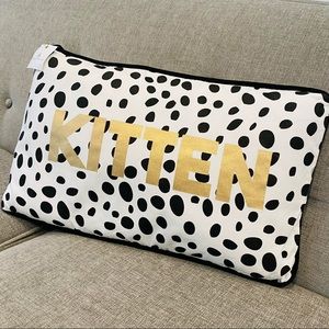8 OAK LANE Dalmation Kitten Throw Pillow New
